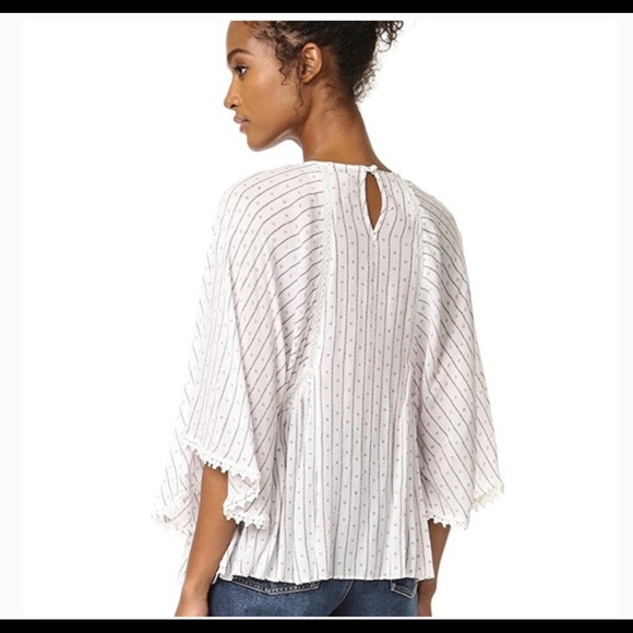 Anthropologie Moon River Boho Stripped Blouse - Picture 2 of 9